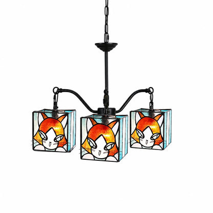 stained glass cat pendant light SKU option
