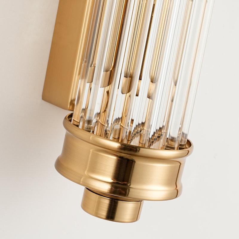 Bravira Ribbed Cylindrical Glass Wall Sconce - Modern Nordic Wall Light for Hallway and Living Space U03