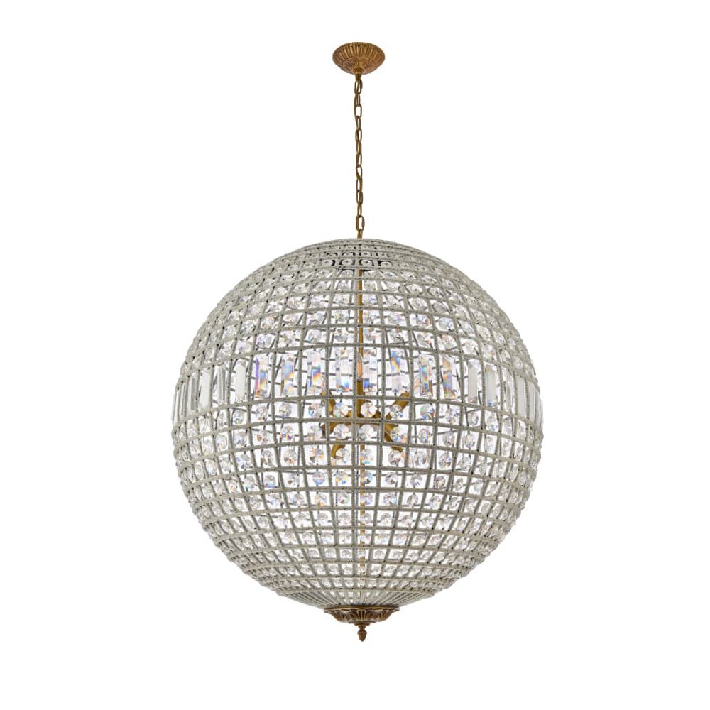 Luxuriöse Vintage Kristall Kugel Pendelleuchte