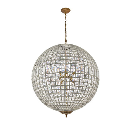 Luxuriöse Vintage Kristall Kugel Pendelleuchte