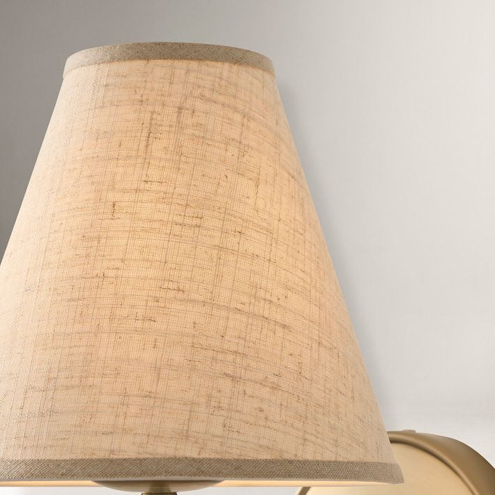 Fibura Contemporary Metal Sconce with Soft Linen Shade Subtle Silhouette for Living Rooms and Corridors