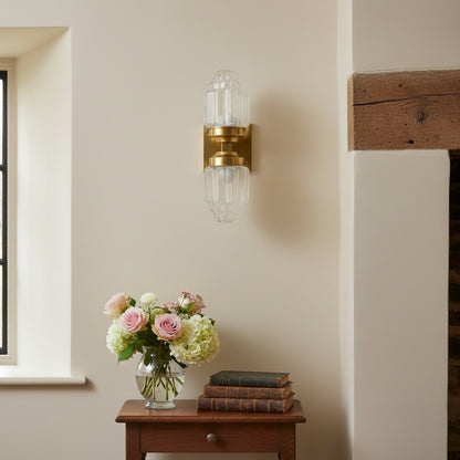 Tierlux Glass Art Deco Wall Sconce - Glass Frosted Globes with Skyscraper Globe