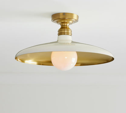Forvara Farmhouse Metal Flush Mount Light - Black or White Ceiling Lamp