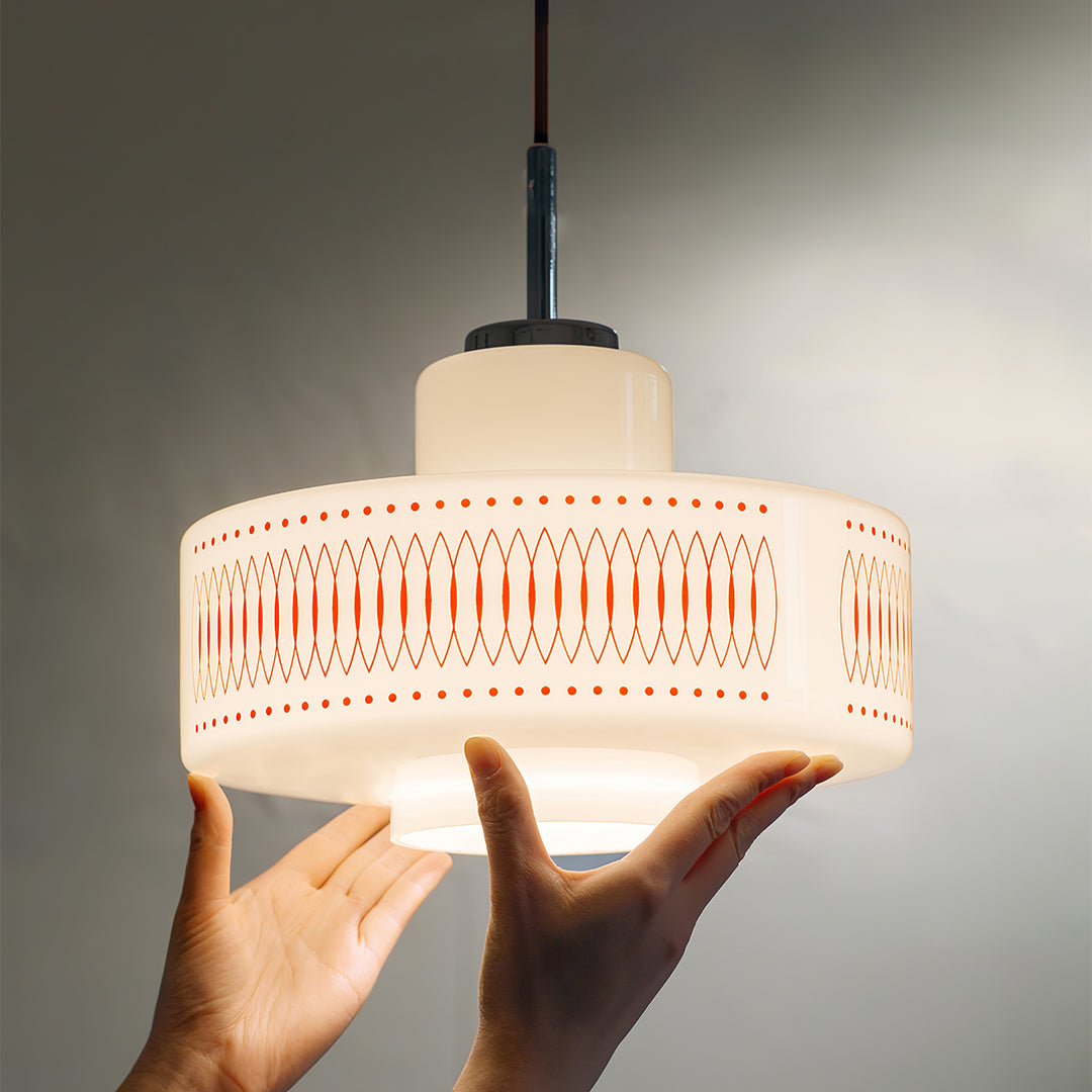 Vintage Bauhaus Opalglas Pendelleuchte