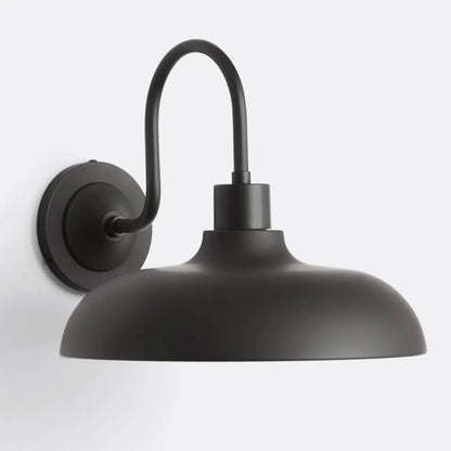 Velara Industrial Metal Rustic Dome Wall Sconce - Classic Curved Outdoor Wall Light for Porch and Patio U08