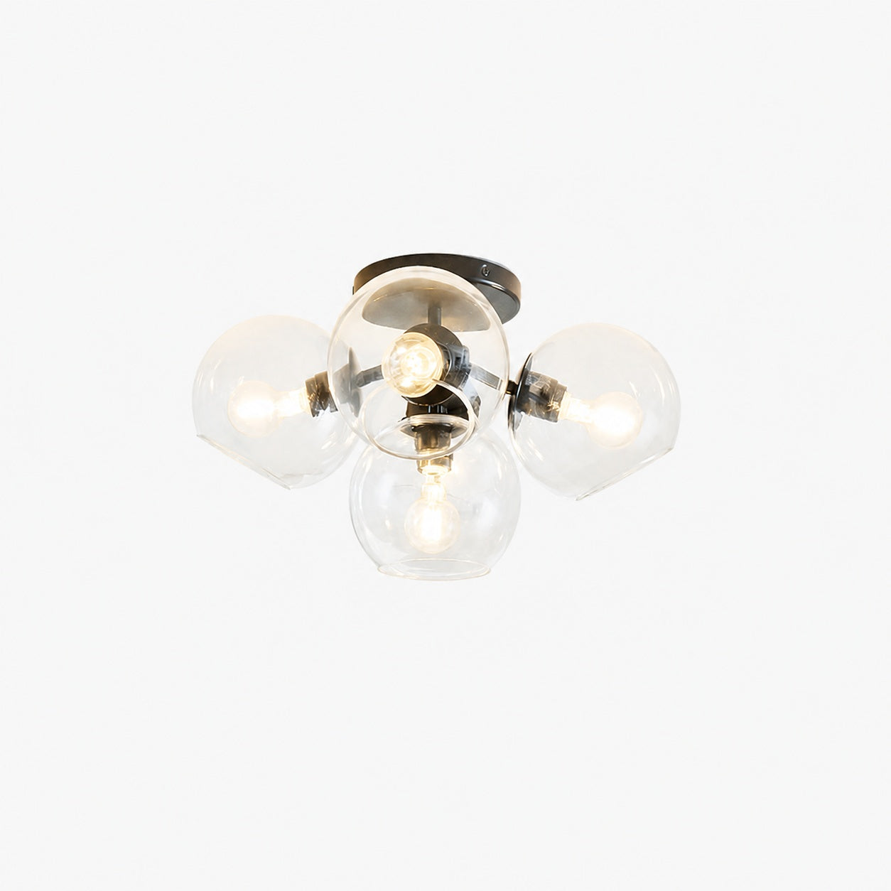 Brina Glass 5-Light Flush Mount - Minimalist Glass Ceiling Fixture