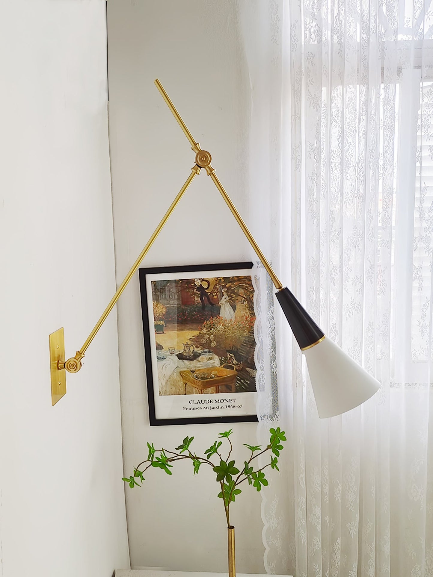 Magari Mid Century Wandleuchte Messing Schwenkbar
