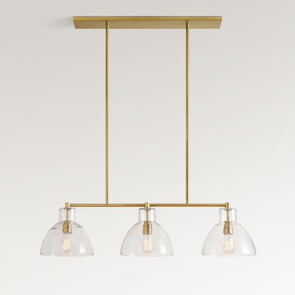 Glavira Recycled Glass Linear Chandelier - Elegant Modern Lighting