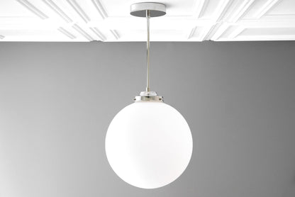 Glorica Glass 12 Inch Globe Ceiling Light - Frosted Glass Art Deco Pendant And Flush Mount