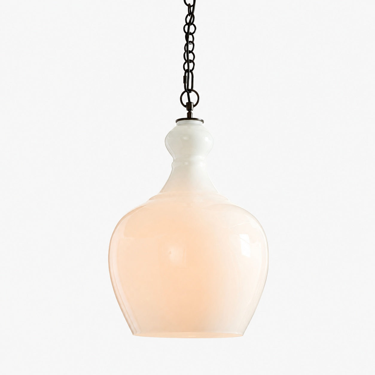 Lawson Glas-Pendelleuchte – Recyceltes und Milchglas mit Bronze-Akzent