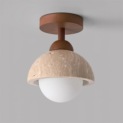 Wabi Sabi Travertin Kuppel Deckenleuchte