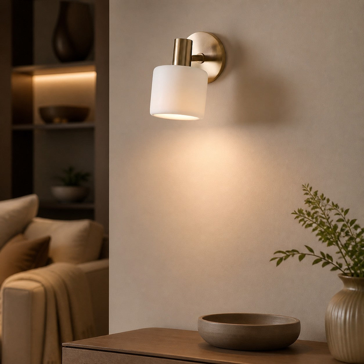 Cerova Modern Ivory Porcelain Sconce – Soft Organic Wall Light