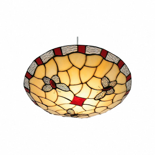 TF Schmetterlings-Pendelleuchte – Dekorative Buntglas-Pendelleuchte für Schlafzimmer oder Eingangsbereich 