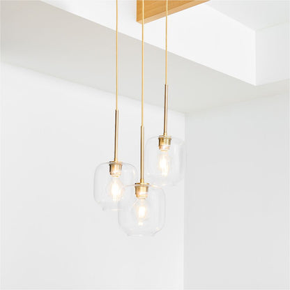 Lumivelle Pebble Glass Chandelier - 3-Light Modern Pendant Style