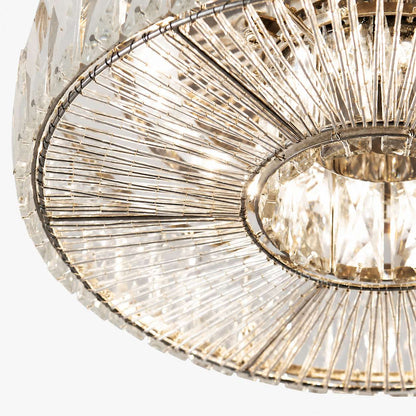 Glomar Glass Round Flush Ceiling Light - Modern Metal Glass Finish Living Areas