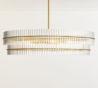 Lumora Crystal Pendant Light – Elegant Tumbled Brass & Cut Glass