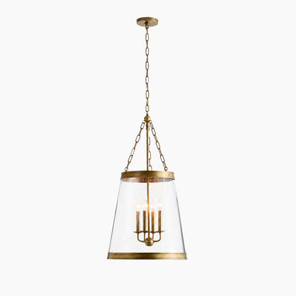 Driscoll Glas Trommel Pendelleuchte - Moderne Messing Hängelampe