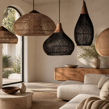 Harp Braided Rattan Pendant Lamp