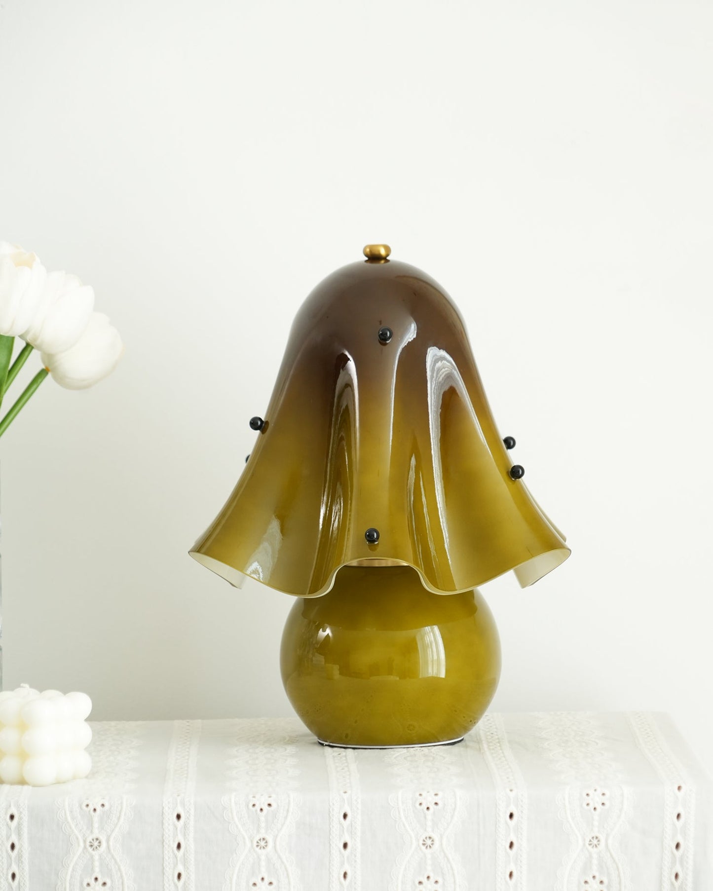 Bellina Elegant Glass Table Lamp – Sleek Design for Bedside or Desk