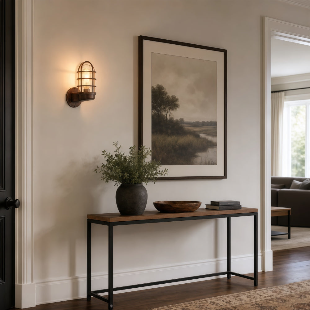 Patnox Clear Glass Industrial Wall Sconce