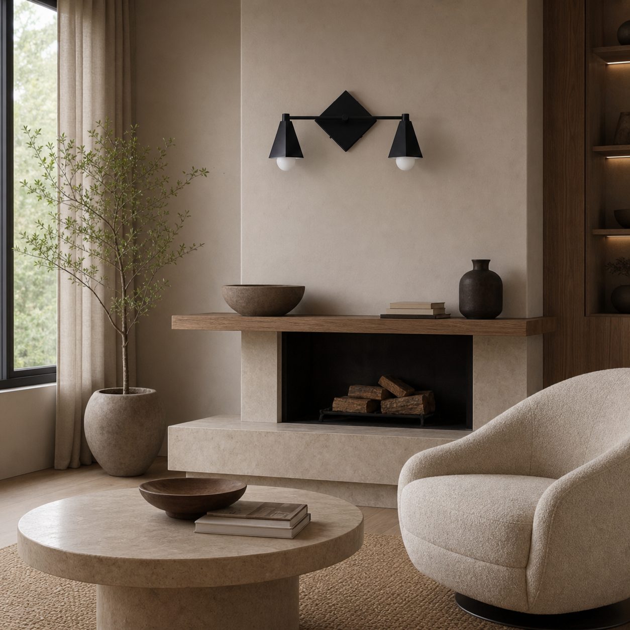 Ornato Luxe Geometrische Schminkleuchte – Art-Deco-Badezimmerbeleuchtung aus massivem Messing