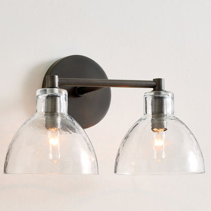 Glavira Recycled Glass Double Sconce - Indoor Brass Wall Lighting