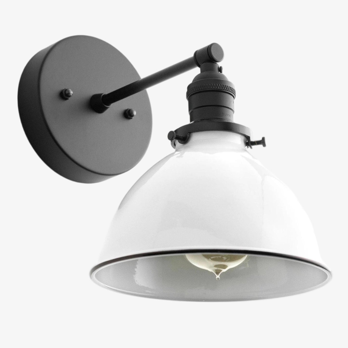 Conique Metal  Wall Sconce - White Metal Shade - Industrial Modern Lighting