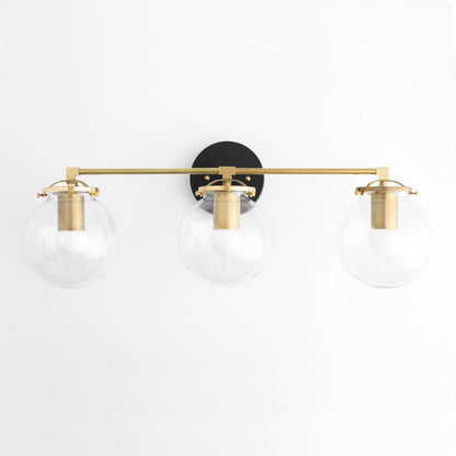 Glorica Glass 3 Shade Globe Vanity Light - Soft Bathroom Light Fixture