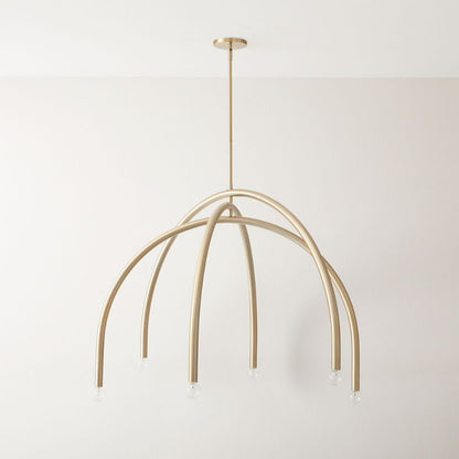 Borvia Arc Chandelier – Minimalist Rotatable Arms for Dining Room or Living Room
