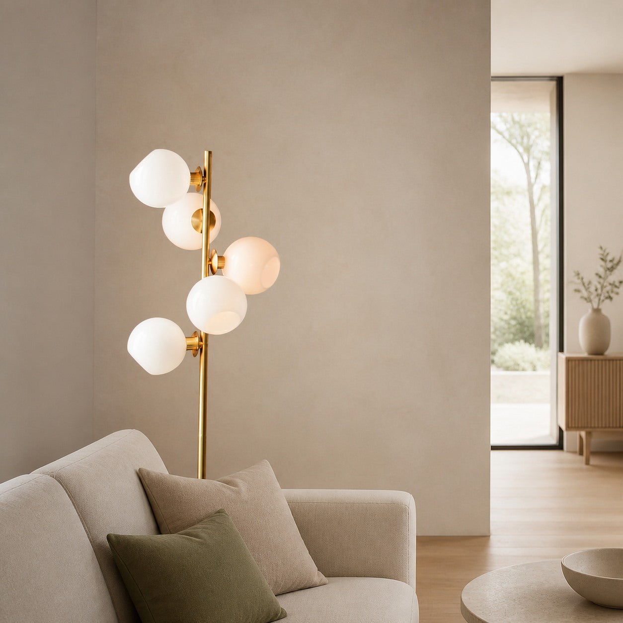 Brina Glass Multi-Light Stehleuchte – Moderne Stehleuchte mit Eleganz