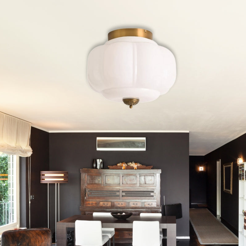 Eloise Deckenleuchte Milchglas - Unterputzmontage Deckenlampe Vintage