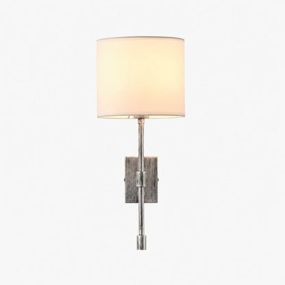 Atticus Fabric Shade Wall Sconce - Modern Brass Wall Light for Bedroom and Hallway