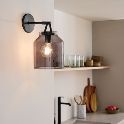 Hanton Modern Minimalist Brass and Glass Sconce – Damp Rated for Bathrooms
