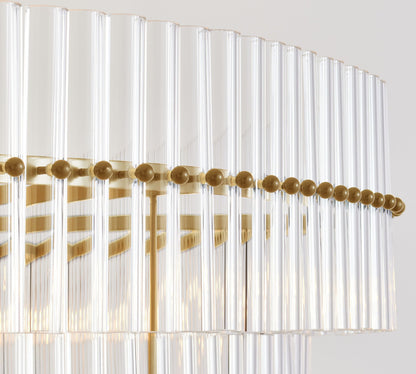 Lumora Crystal Pendant Light – Elegant Tumbled Brass & Cut Glass