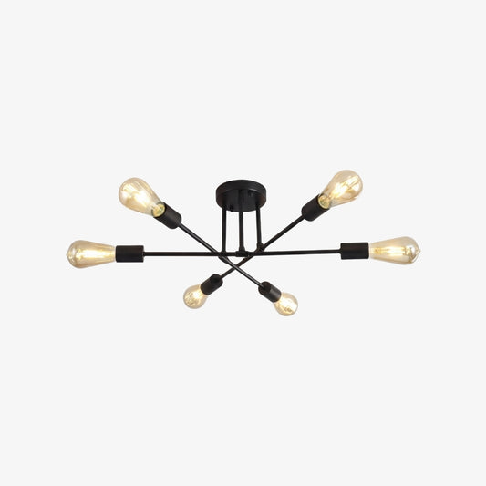 Nordivela Contemporary Semi‑Flush Ceiling Lamp - Sleek Metal Multi Arm Fixture for Home Interiors