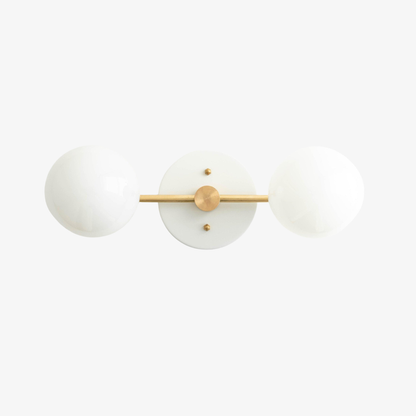 Glorica Glass Vanity Light - Modern Brass Wall Sconce for Bathroom Style