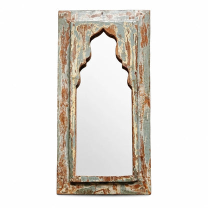 Rustic Carved Wood Arch Wall Mirror image 15