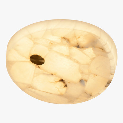 AlbaSphere Modern Round Ultra Thin Ceiling Lamp - Alabaster Contemporary Home Lighting