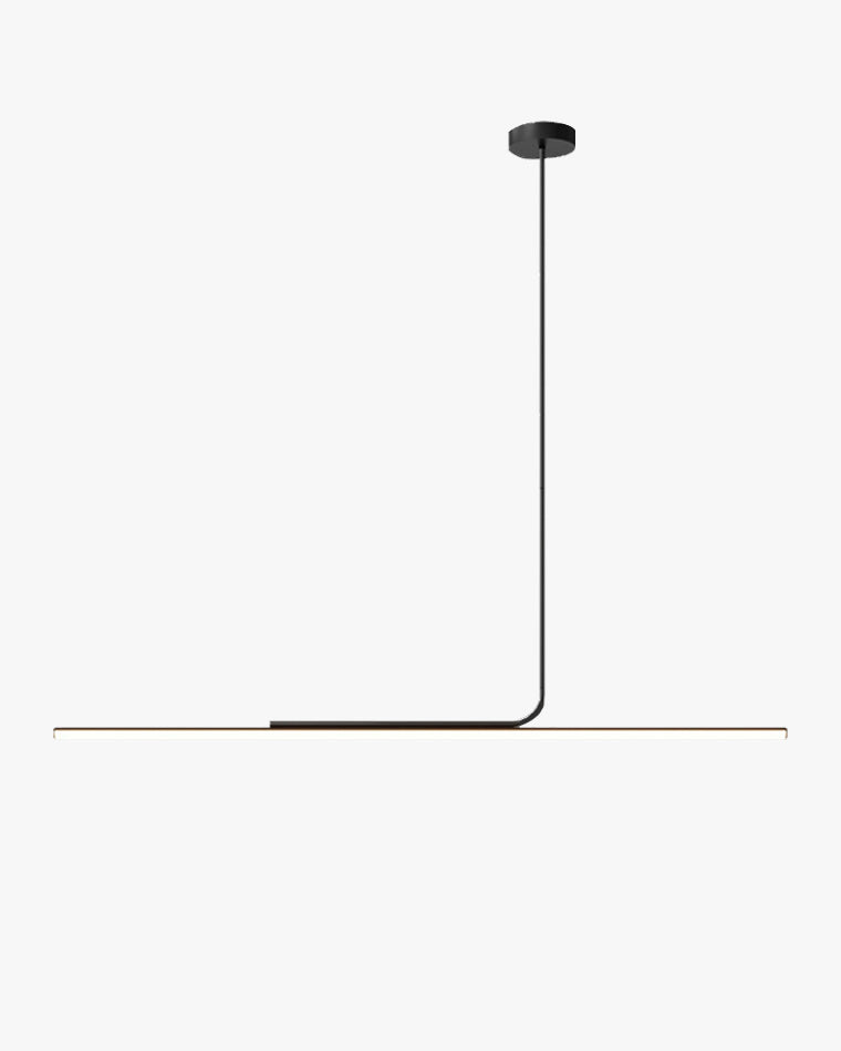 Schlanke asymmetrische lineare Pendelleuchte Schwarz-Weiß-Finish Deckenleuchte
