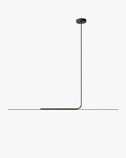 Schlanke asymmetrische lineare Pendelleuchte Schwarz-Weiß-Finish Deckenleuchte
