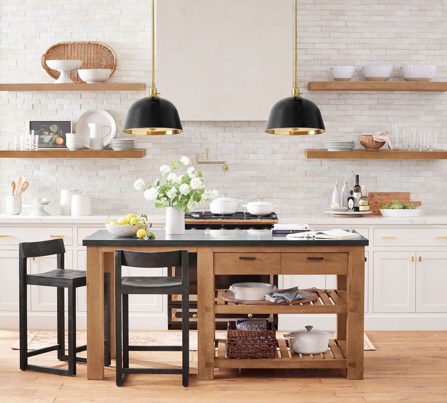 Forvara Metal Pole Pendant Light – Bell Shade for Kitchen Islands