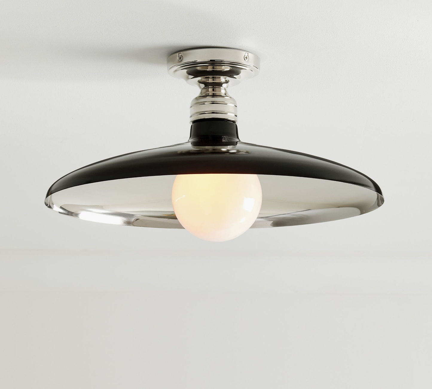 Forvara Farmhouse Metal Flush Mount Light - Black or White Ceiling Lamp