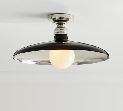 Forvara Farmhouse Metal Flush Mount Light - Black or White Ceiling Lamp