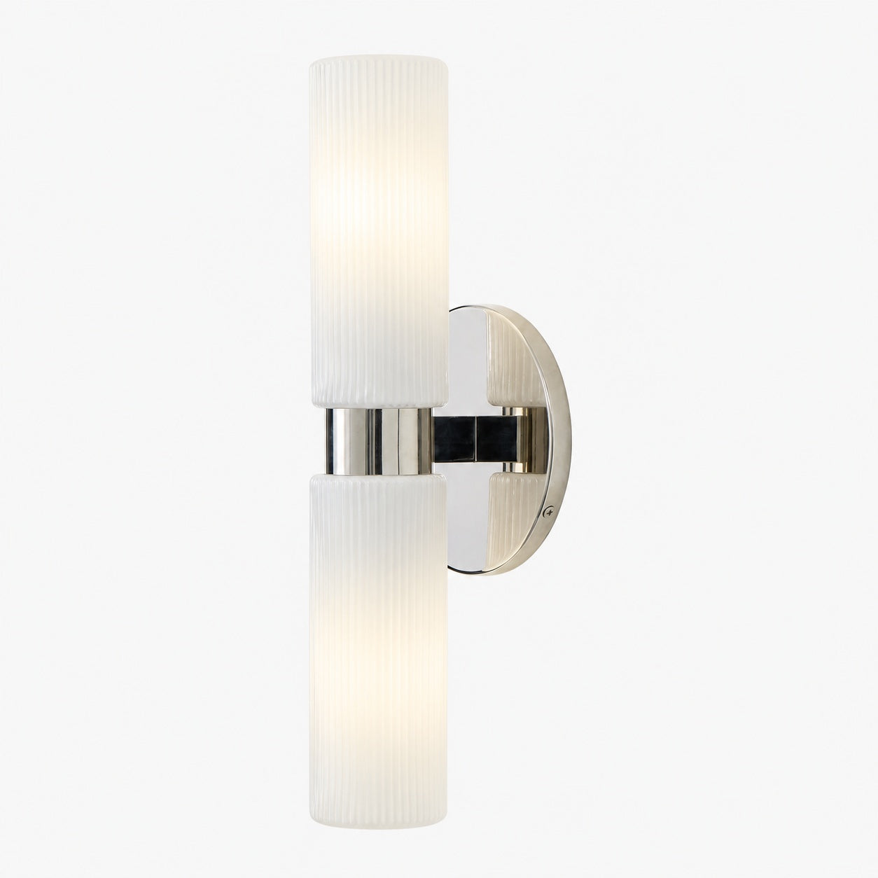 Rivora Doppel-Wandleuchte aus geriffeltem Glas, kurze Form, für drinnen und draußen, elegante Wandleuchte