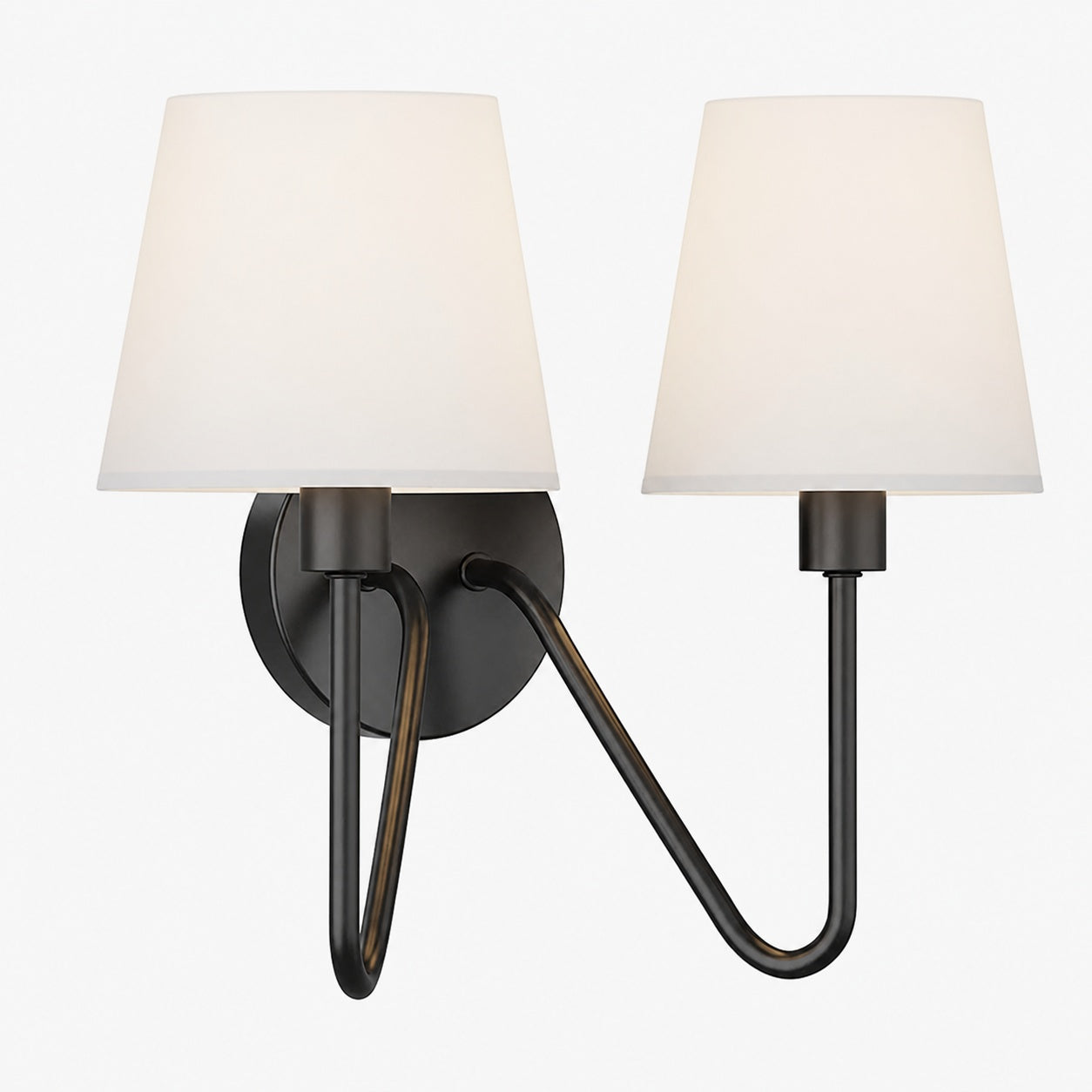 Arcuma Vintage Inspired Metal Wall Sconce - Handcrafted Fabric Shade for Bedroom