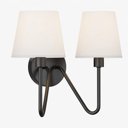 Arcuma Vintage Inspired Metal Wall Sconce - Handcrafted Fabric Shade for Bedroom