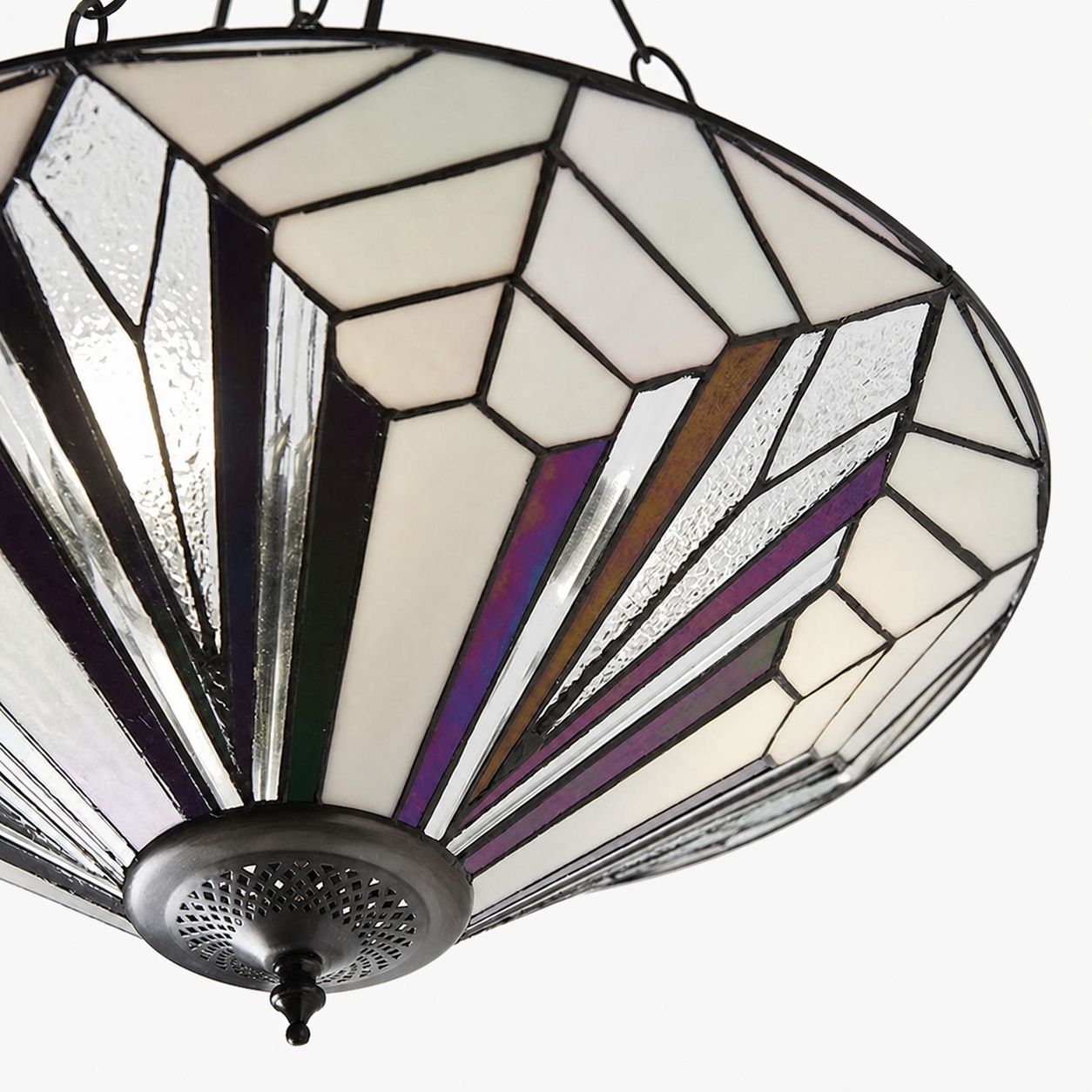TF Astoria Dekorative Buntglas-Deckenleuchte – Art-Deco-Deckenleuchte für Eingangsbereiche und Lounges