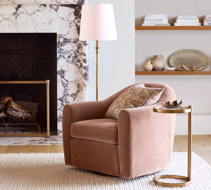 Rowan Adjustable Iron Task Floor Lamp with Linen Shade for Modern Living Rooms and Offices