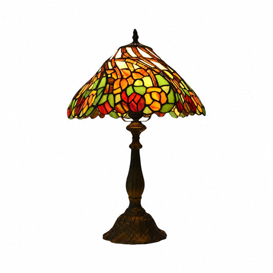 TF Sorenia Elegant Stained Glass Lamp - Handcrafted Tiffany Table Light for Home Interiors