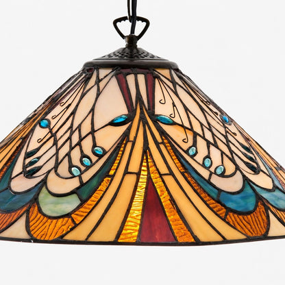TF Hector Pendant Light – Art Nouveau Stained Glass Decorative Light for Dining or Living Room